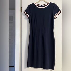 Brooks Brothers Classic Navy Dress with White and Red Trim
